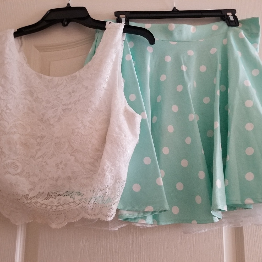 2 piece polka dot dress